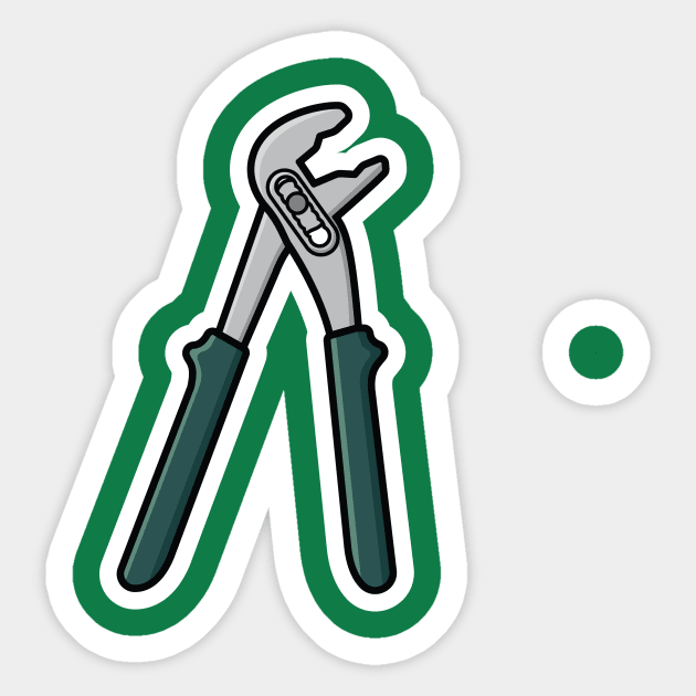 Adjustable Water Pump Pliers Sticker vector illustration. Mechanic and Plumber working tool equipment objects icon concept. Hand tools for repair building sticker design icon logo. Sticker by AlviStudio